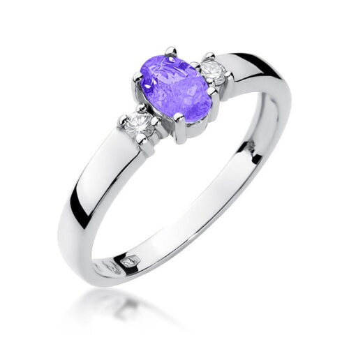 Pierścionek W0264 Tanzanit 0,40ct białe złoto