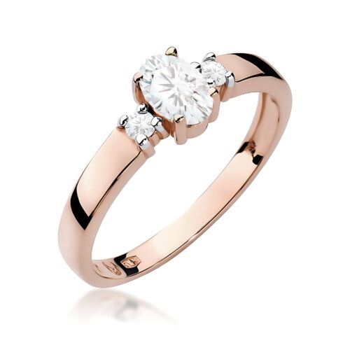 Pierścionek W0264 Diament Laboratoryjny 0,40ct różowe złoto