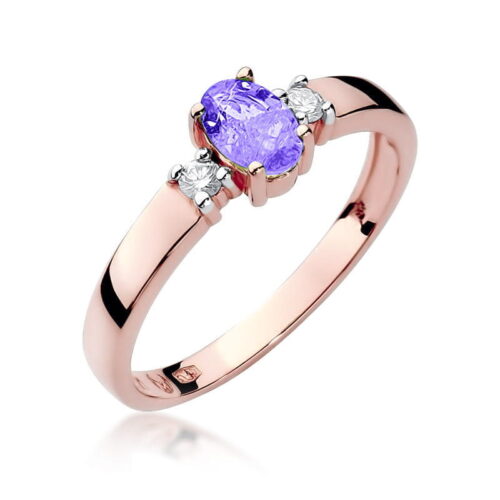 Pierścionek W0264 Tanzanit 0,40ct różowe złoto