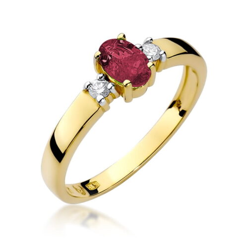 Pierścionek W0264 Rubin 0,60ct żółte złoto