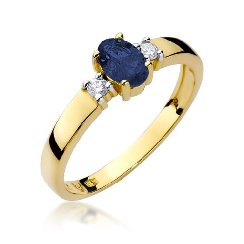 Pierścionek W0264 Szafir 0,70ct żółte złoto
