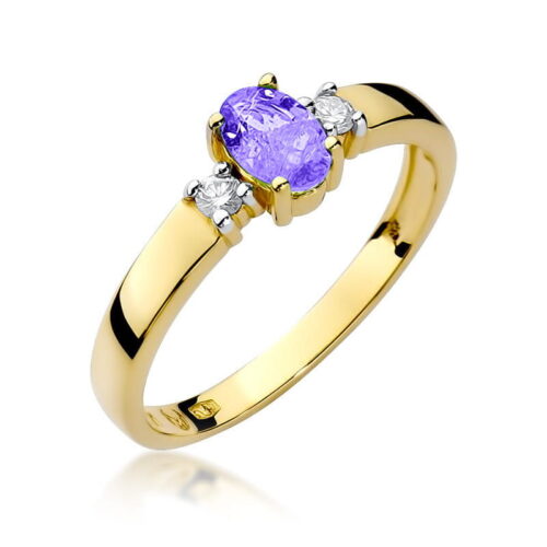 Pierścionek W0264 Tanzanit 0,40ct żółte złoto