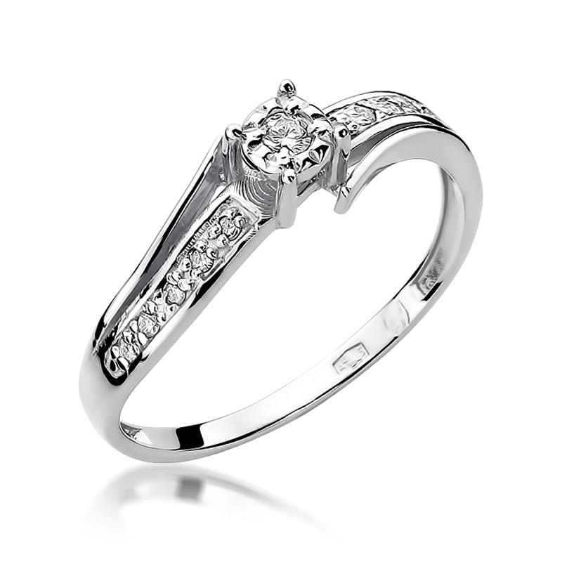 Pierścionek W0269 Diament 0,05ct białe złoto