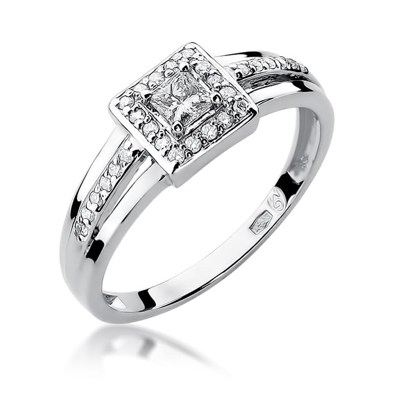 Pierścionek W0271 Diament 0,15ct białe złoto