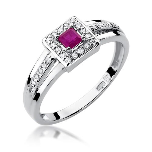 Pierścionek W0271 Rubin 0,20ct białe złoto