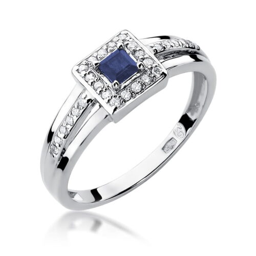 Pierścionek W0271 Szafir 0,20ct białe złoto