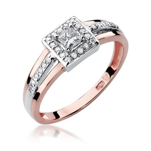 Pierścionek W0271 Diament 0,15ct różowe złoto