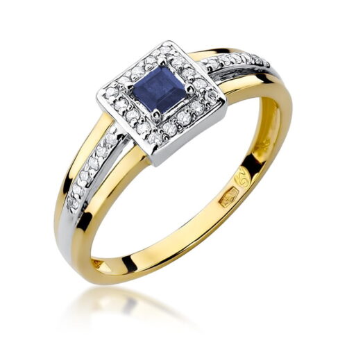 Pierścionek W0271 Szafir 0,20ct żółte złoto