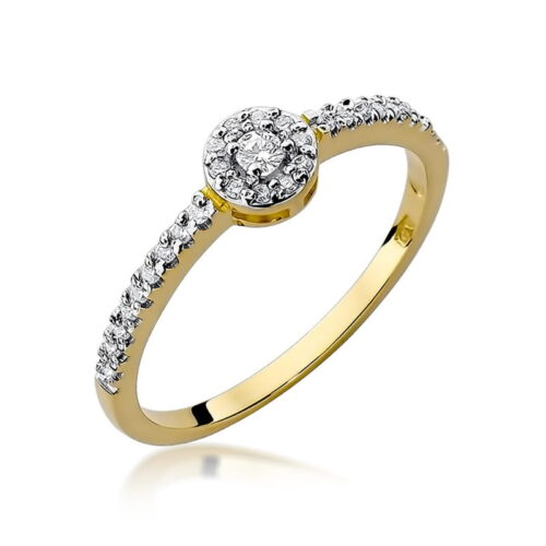Pierścionek W0273 Diament 0,05ct żółte złoto