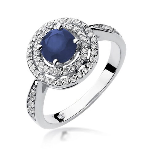 Pierścionek W0274 Szafir 1,00ct białe złoto