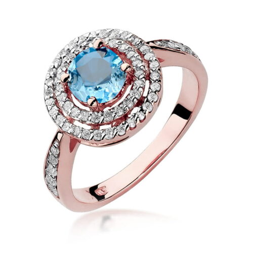 Pierścionek W0274 Topaz Swiss 0,80ct różowe złoto