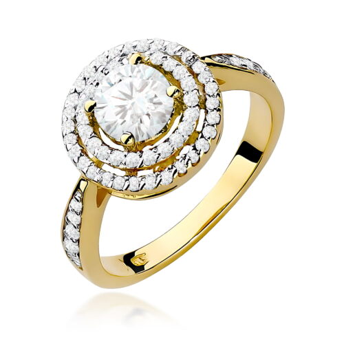 Pierścionek W0274 Diament Laboratoryjny 0,75ct żółte złoto