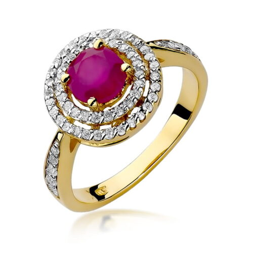 Pierścionek W0274 Rubin 1,20ct żółte złoto