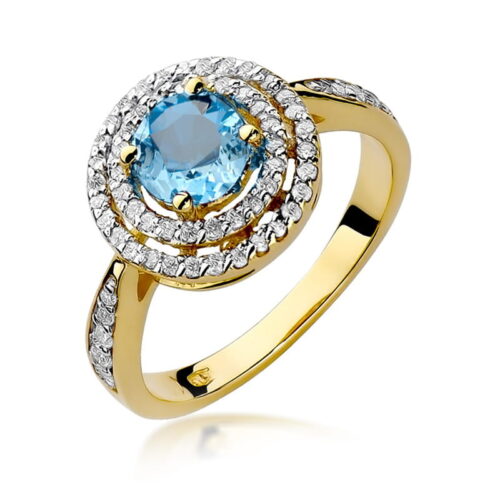 Pierścionek W0274 Topaz Swiss 0,80ct żółte złoto
