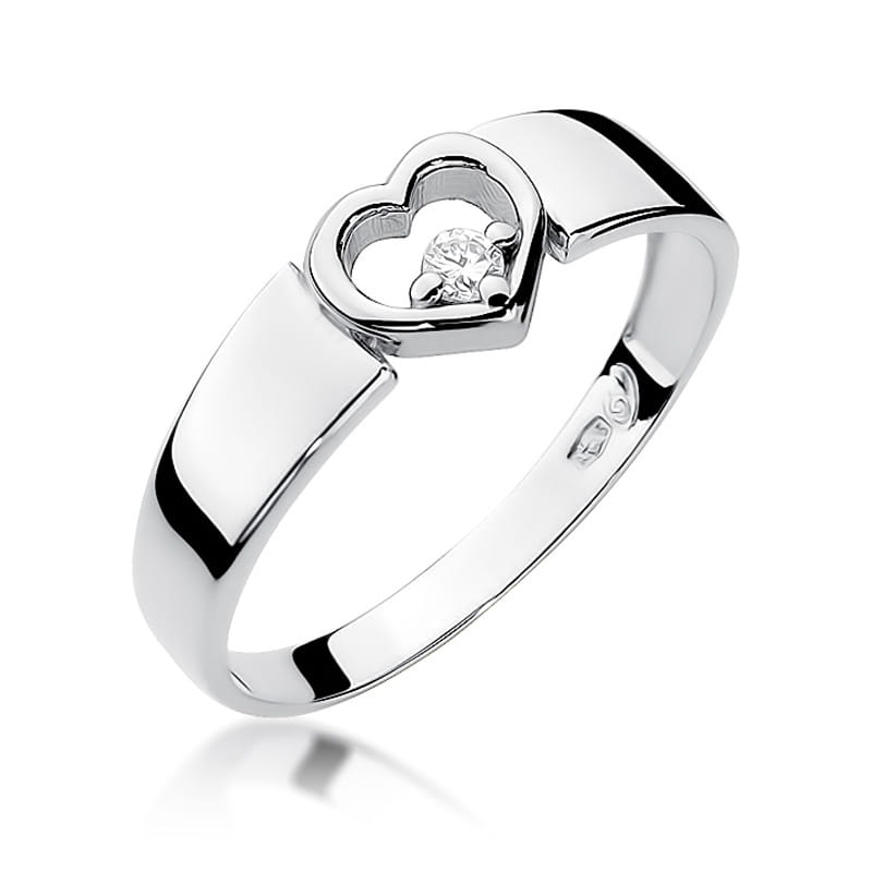 Pierścionek W0276 Diament 0,04ct białe złoto