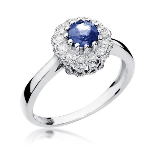 Pierścionek W0284 Tanzanit 0,50ct białe złoto