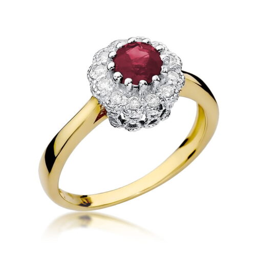 Pierścionek W0284 Rubin 0,60ct żółte złoto
