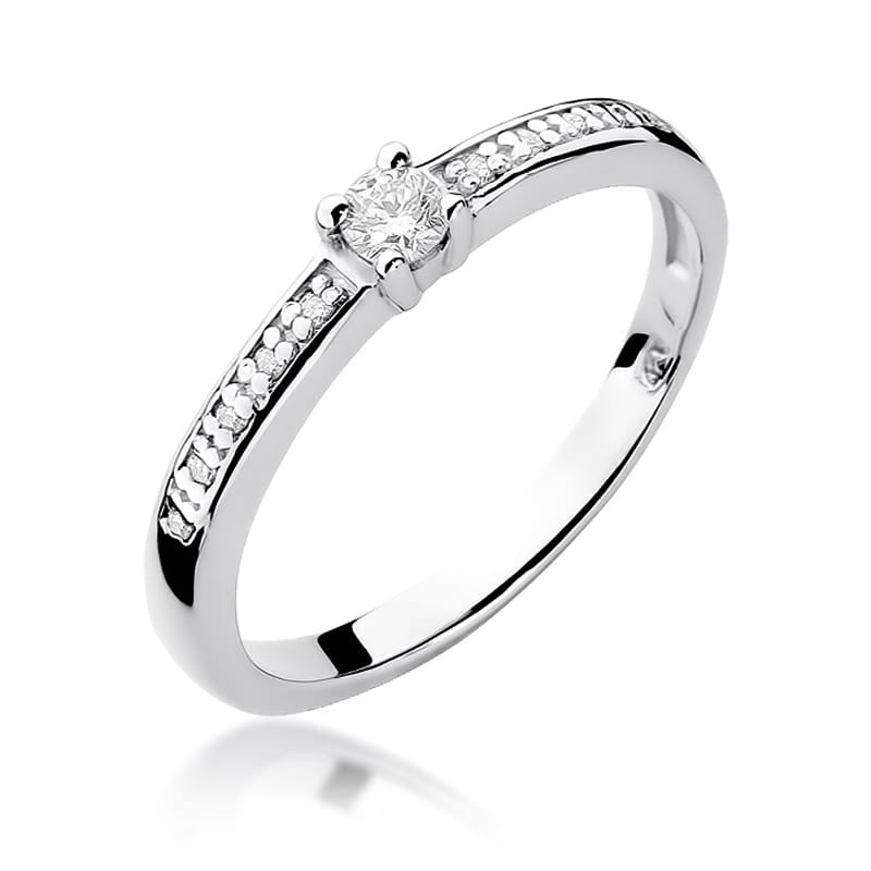 Pierścionek W0288 Diament 0,08ct białe złoto