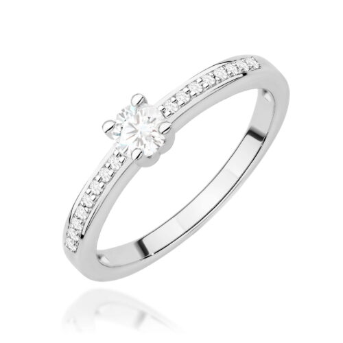 Pierścionek W0288 Diament Laboratoryjny 0,08ct białe złoto