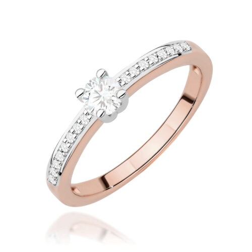 Pierścionek W0288 Diament Laboratoryjny 0,08ct różowe złoto