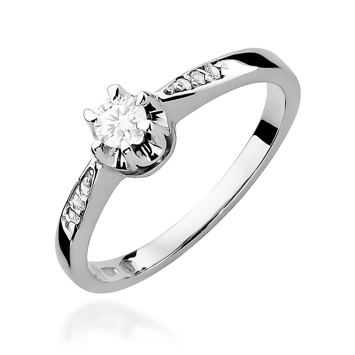 Pierścionek W0291 Diament 0,20ct białe złoto