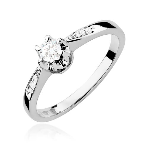 Pierścionek W0291 Diament Laboratoryjny 0,20ct białe złoto