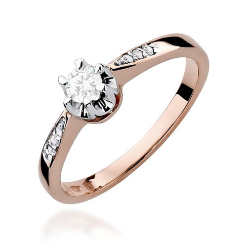 Pierścionek W0291 Diament 0,20ct różowe złoto