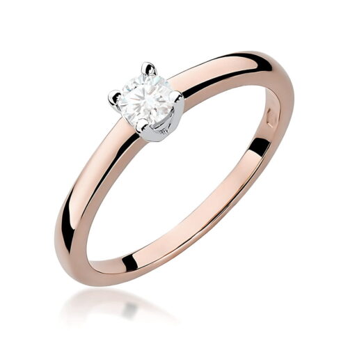 Pierścionek W0292 Diament 0,20ct różowe złoto