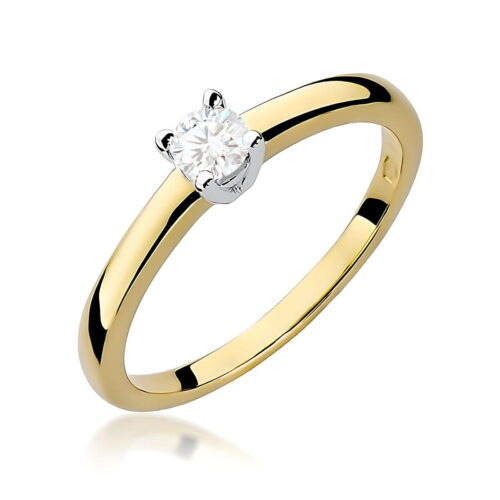 Pierścionek W0292 Diament 0,20ct żółte złoto