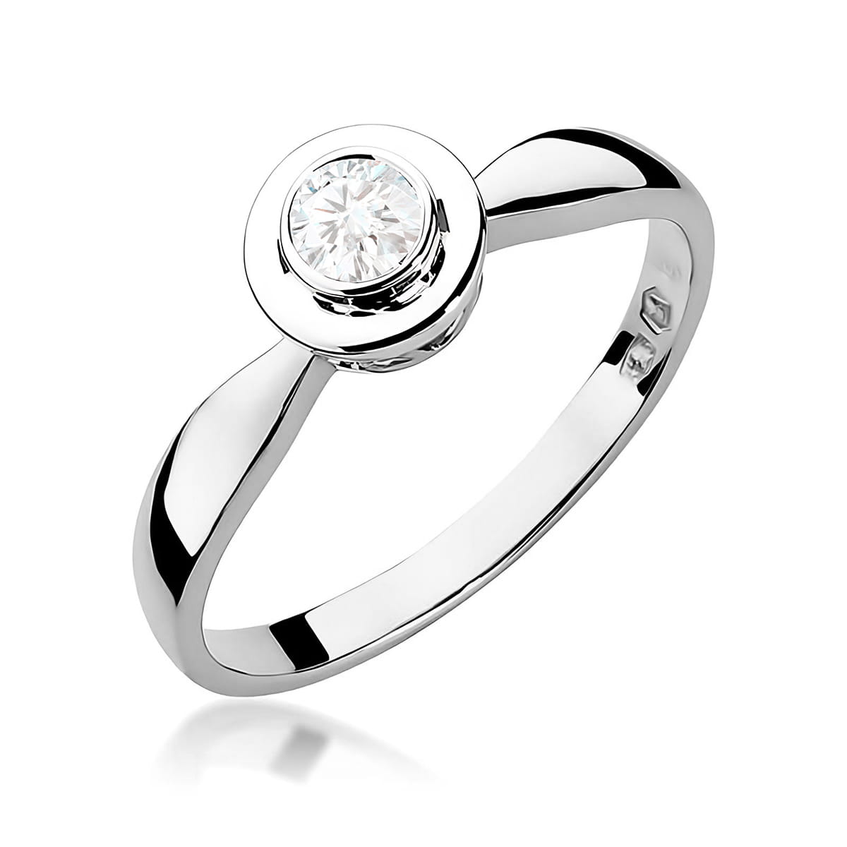 Pierścionek W0294 Diament 0,20ct białe złoto