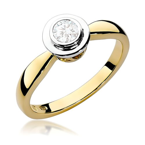 Pierścionek W0294 Diament 0,30ct żółte złoto