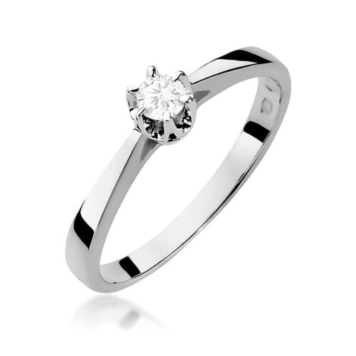 Pierścionek W0295 Diament Laboratoryjny 0,15ct białe złoto