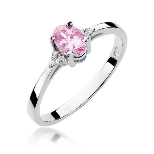 Pierścionek W0301 Różowy topaz 0,50ct białe złoto