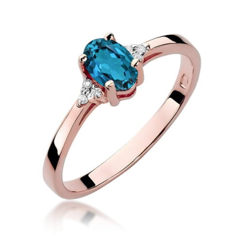Pierścionek W0301 Topaz London Blue 0,50ct różowe złoto