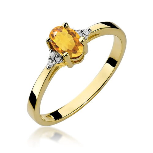 Pierścionek W0301 Cytryn 0,60ct żołte złoto