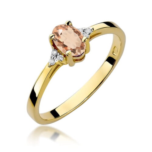 Pierścionek W0301 Morganit 0,40ct żółte złoto