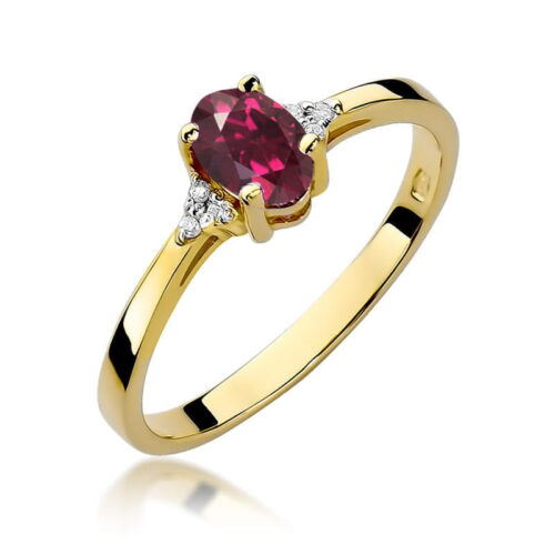 Pierścionek W0301 Rodolit 0,50ct żółte złoto