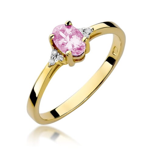 Pierścionek W0301 Różowy topaz 0,50ct żółte złoto
