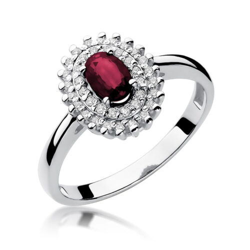 Pierścionek W0303 Rubin 0,60ct białe złoto