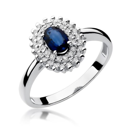 Pierścionek W0303 Szafir 0,70ct białe złoto
