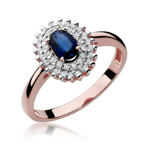 Pierścionek W0303 Szafir 0,70ct różowe złoto