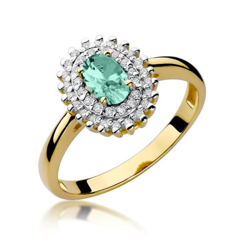 Pierścionek W0303 Szmaragd 0,40ct żółte złoto