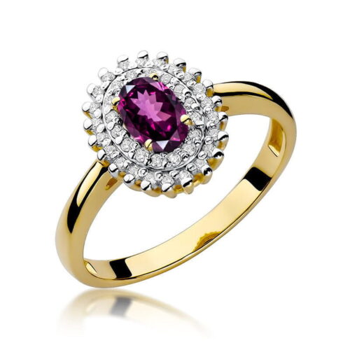 Pierścionek W0303 Rodolit 0,50ct żółte złoto