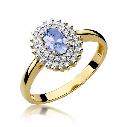 Pierścionek W0303 Tanzanit 0,40ct żółte złoto