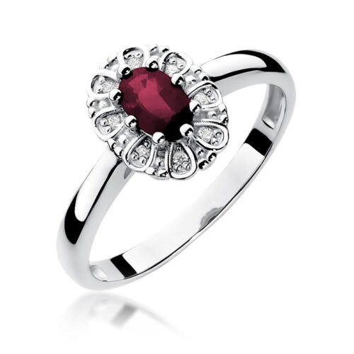 Pierścionek W0304 Rubin 0,60ct białe złoto