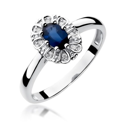 Pierścionek W0304 Szafir 0,70ct białe złoto