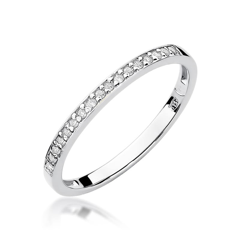 Pierścionek W0306 z diamentami białe złoto
