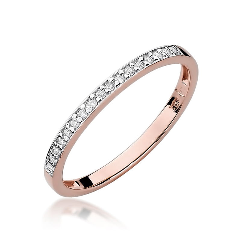 Pierścionek W0306 z diamentami różowe złoto