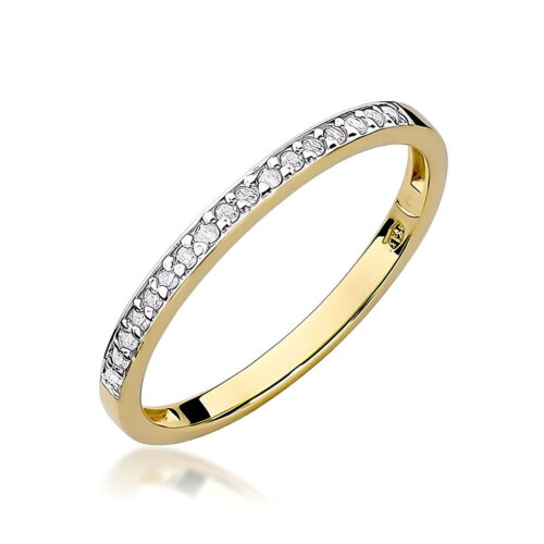 Pierścionek W0306 z diamentami laboratoryjnymi żółte złoto
