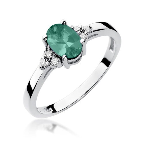 Pierścionek W0308 Szmaragd 0,80ct białe złoto